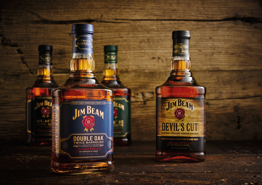 Jim Beam Family Whiskey Glass bottle