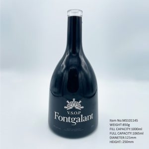 black brandy bottle