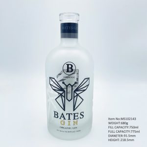 frost and decal glass bottle