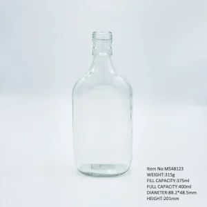 375ml Flat glass bottle Liquor Bottles