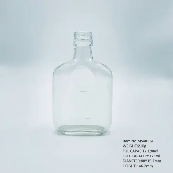 175ml flat glass bottle