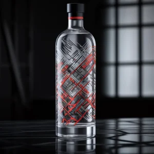 Stylish Baked Pattern Vodka Bottle