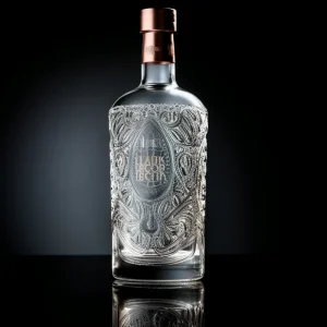 Elegant Silk-Screened Vodka Bottle 375ml