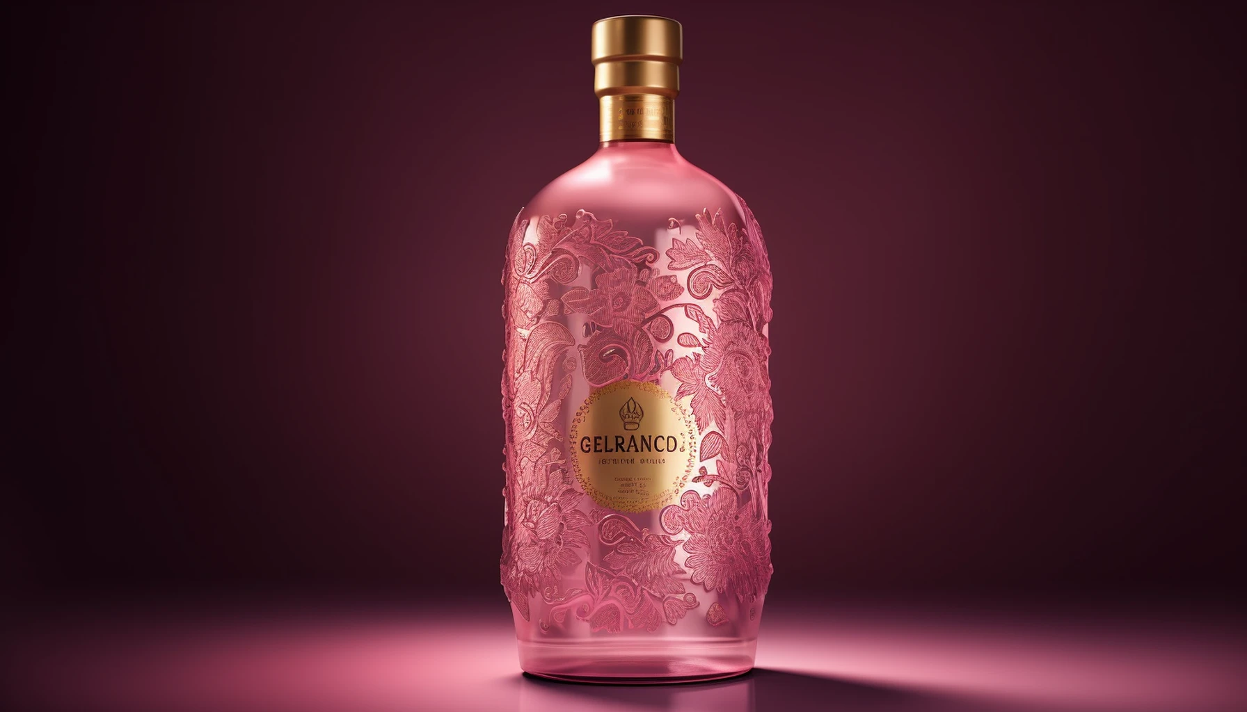 Pink Gold Electroplated Gin Bottle (700ml)