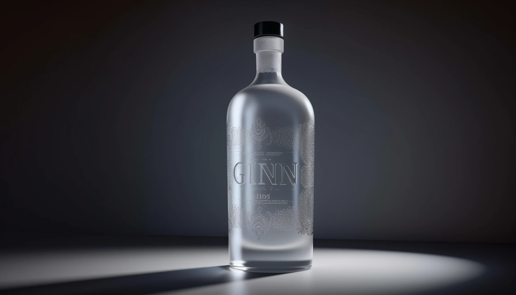 Custom Frosted White Gin Bottle - 500ml