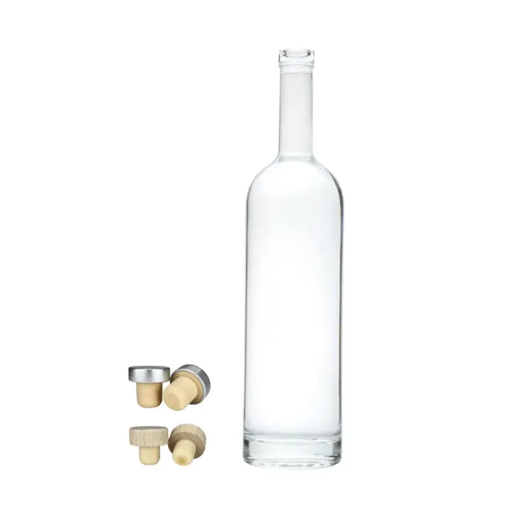 1000ml tall glass bottle with wooden stopper