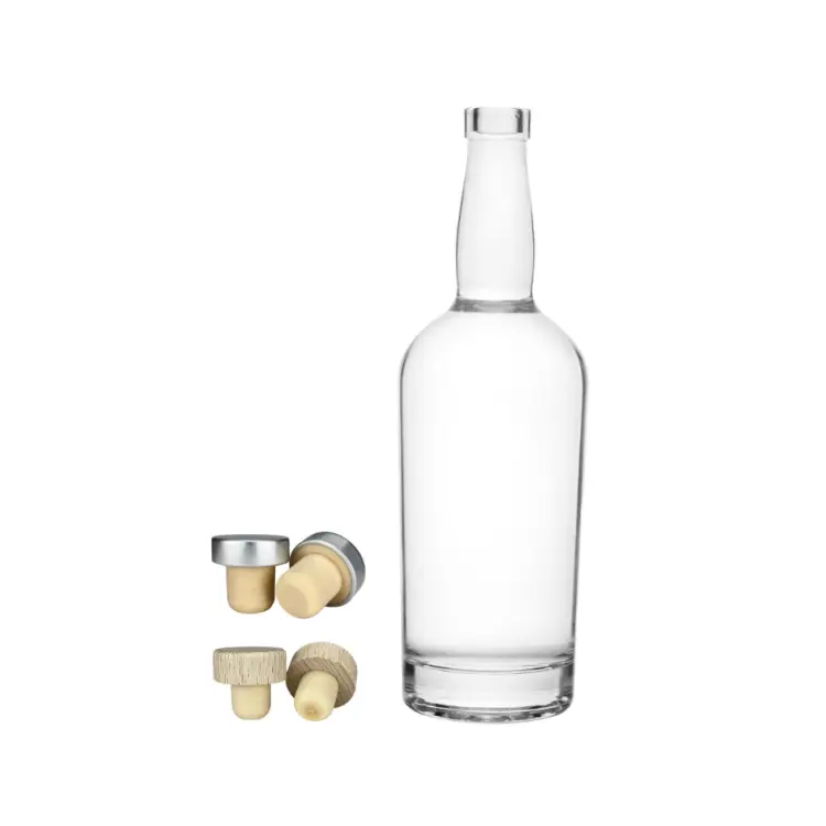700ml tall glass bottle with wooden stopper